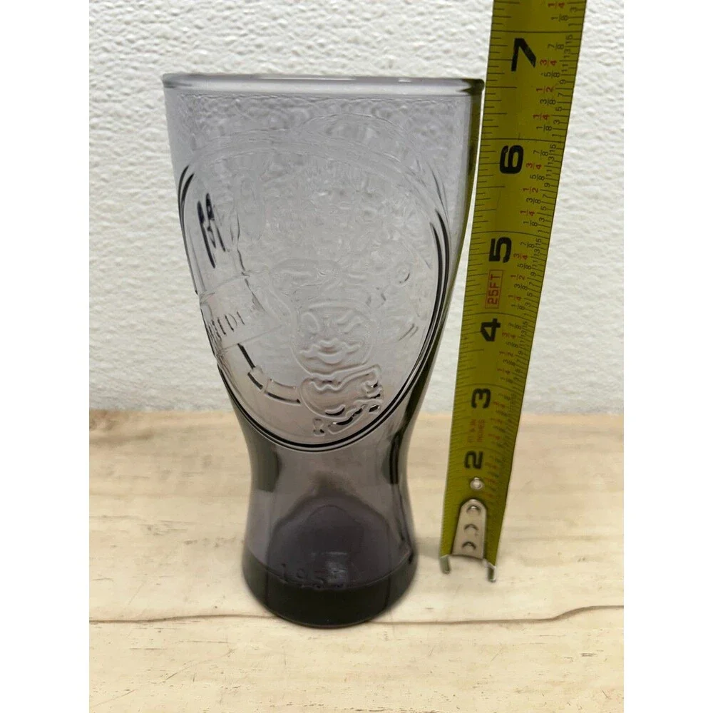 Vtg 1955 McDonald's Purple Drinking Glasses Speedee Embossed 12Oz Set Of 2